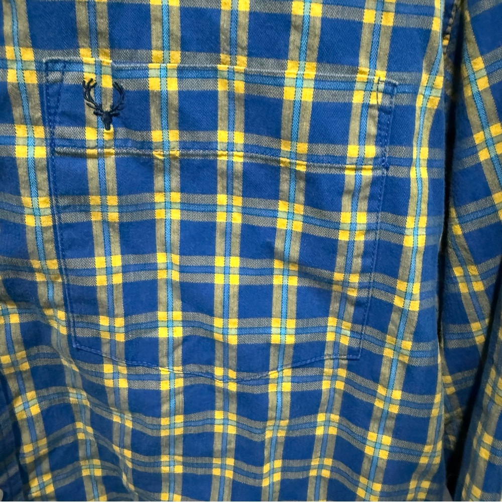 Allen Solly Sport Fit Blue Yellow Plaid Button Up Shirt XL (44)‎ Office Corp - Picture 5 of 15